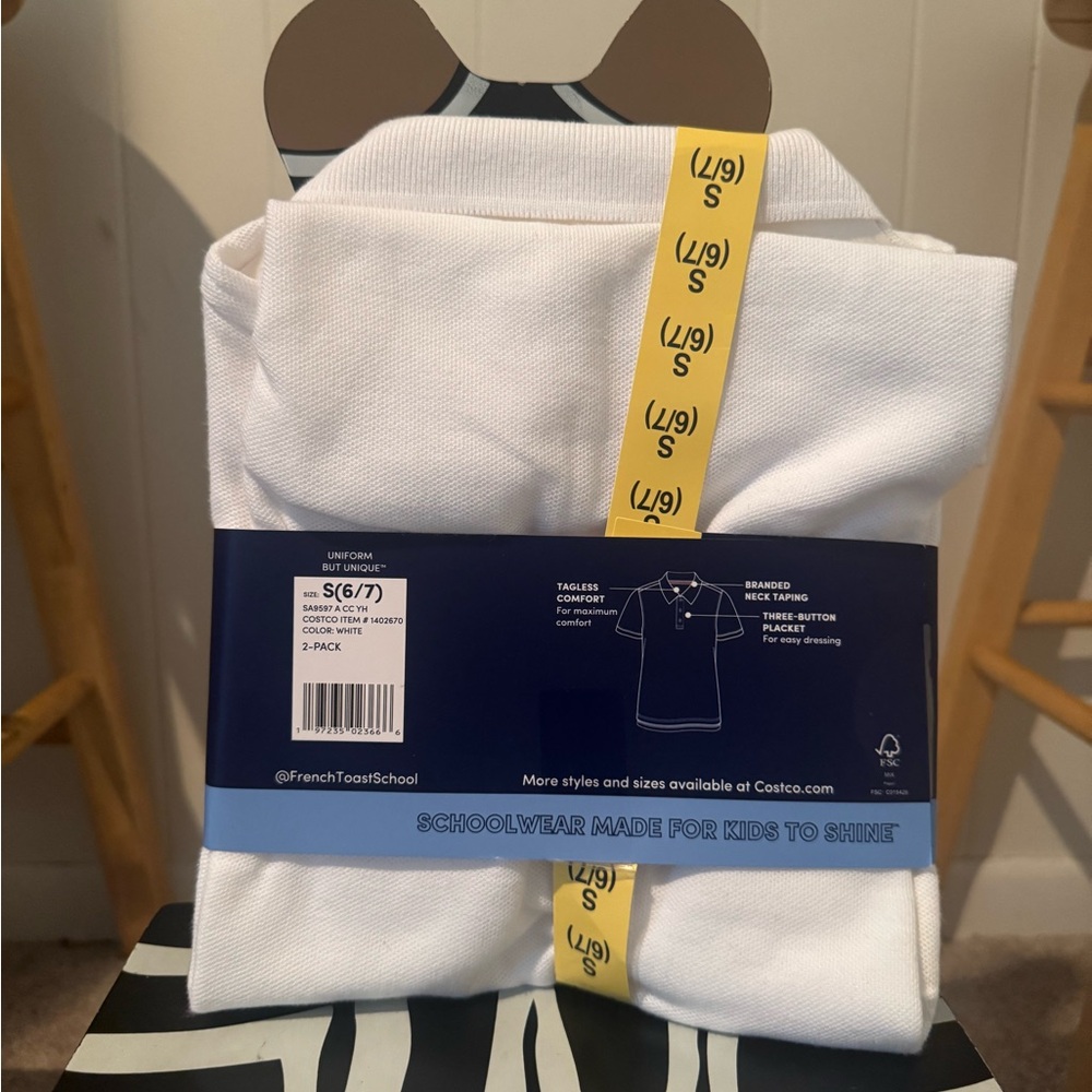 French Toast Classic White Polo Shirt - 2 Pack - Picture 2 of 2